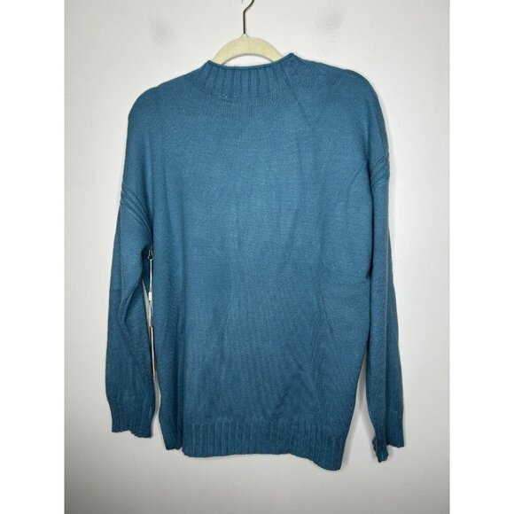 Cyrus Womens Blue Teal Long Sleeve Round Neck Pullover Sweater Size Large NWT - Picture 7 of 8